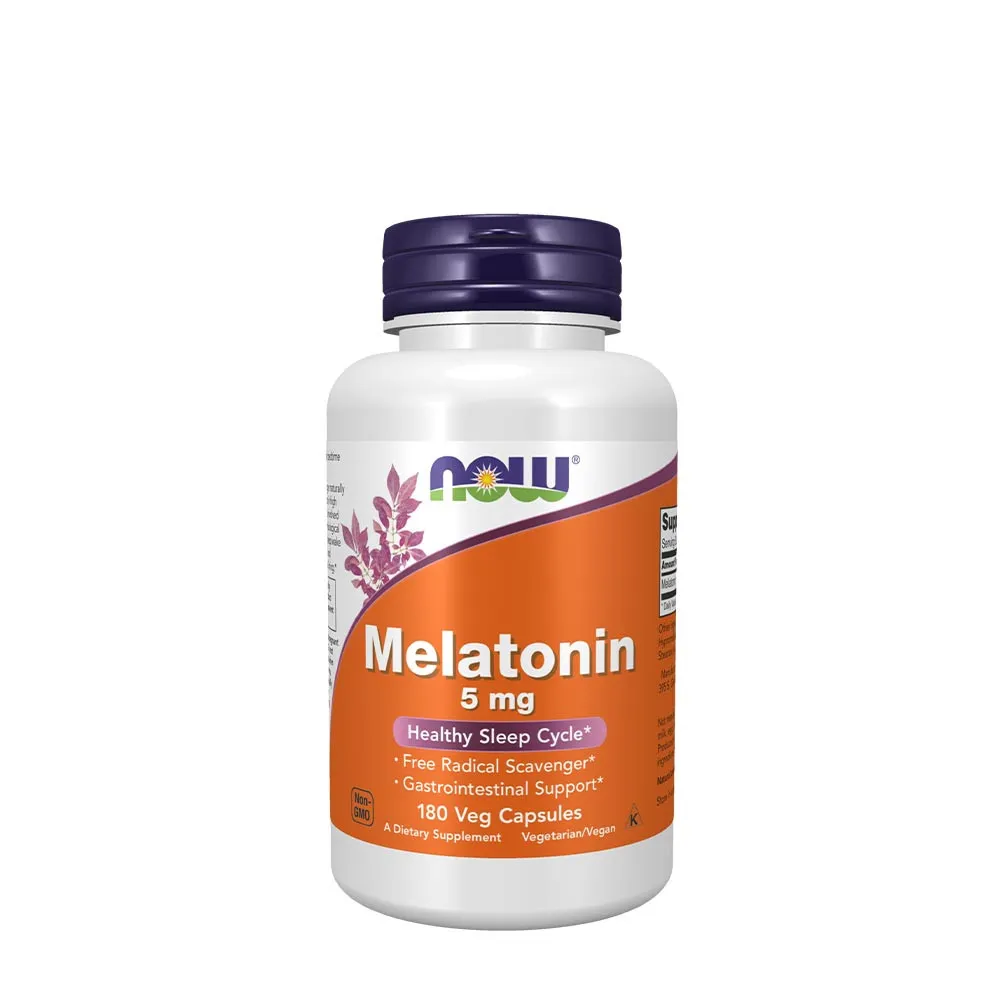 NOW Melatonin 5 mg (180 Veg Capsules) - Viking Supplements
