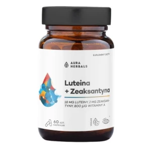 AURA HERBALS Luteinas + zeaksantinas + vitaminas A (60 kapsulių) – Viking Supplements