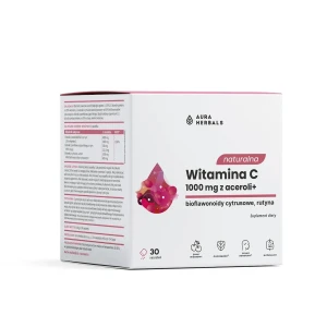 AURA HERBALS Natūralus vitaminas C 1000 mg iš acerolos
