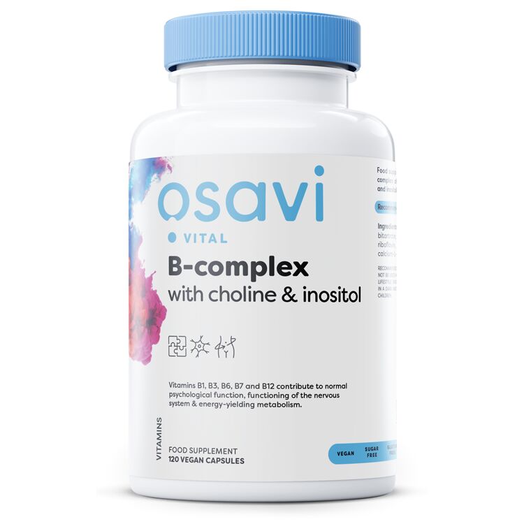 B grupės vitaminų kompleksas su cholinu ir inozitoliu – 120 veganiškų kapsulių – Viking Supplements