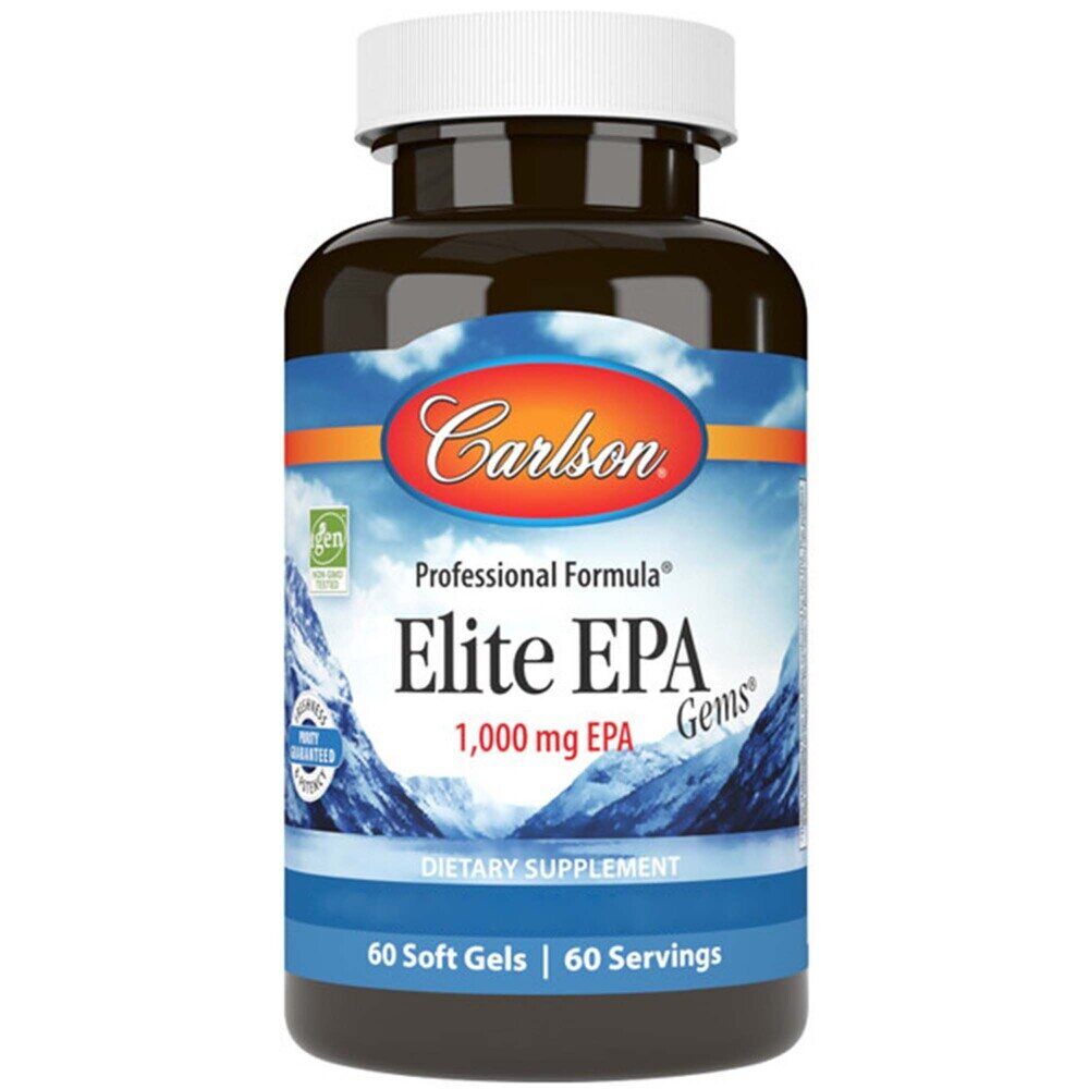 „Carlson Labs Elite EPA Gems“ 1000 mg, 60 minkštųjų kapsulių – Viking Supplements