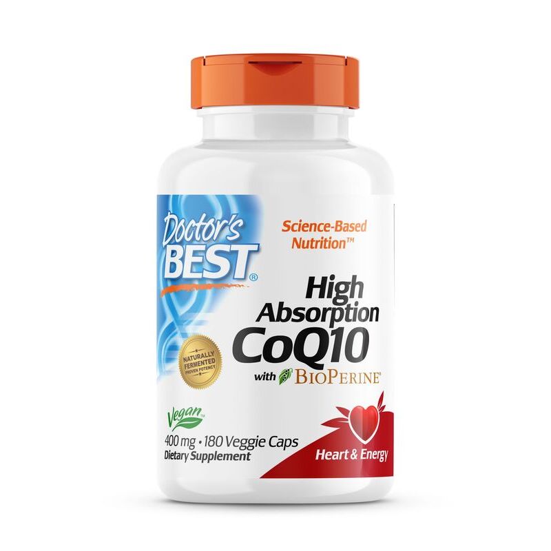 „Doctor's Best“ gerai įsisavinamas koenzimas Q10, 400 mg, 180 vegetariškų kapsulių – Viking Supplements
