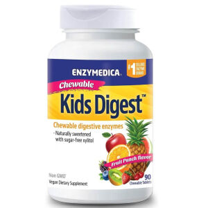 „Enzymedica Kids Digest“ kramtomosios tabletės su vaisių skonio priedu, 90 kramtomųjų tablečių – „Viking Supplements“