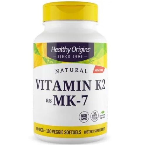 HEALTHY ORIGINS Vitaminas K2 Mk7 100 mcg (180 kapsulių) – Viking Supplements