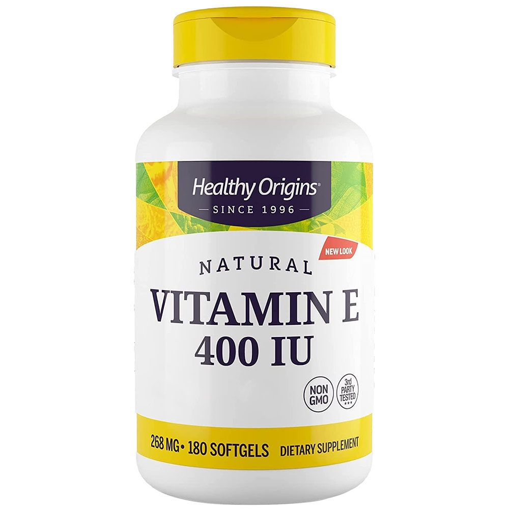 „Healthy Origins“ natūralus vitaminas E, 400 TV, 180 minkštųjų kapsulių – Viking Supplements