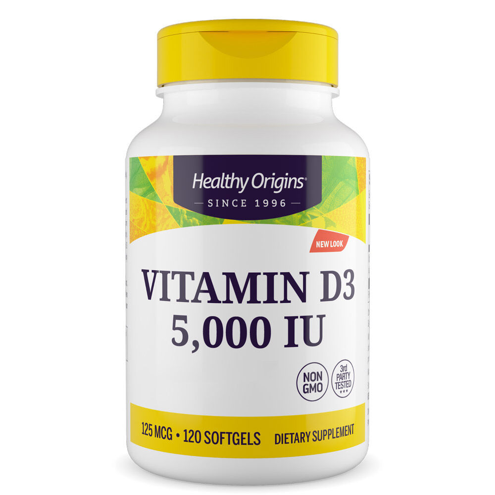 „Healthy Origins“ vitaminas D3 „Depot“ 5 000 TV 120 minkštųjų kapsulių – Viking Supplements
