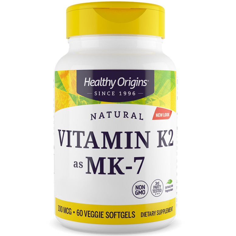 Healthy Origins Vitamin K2 MK7 100mcg 60 soft capsules - Viking Supplements