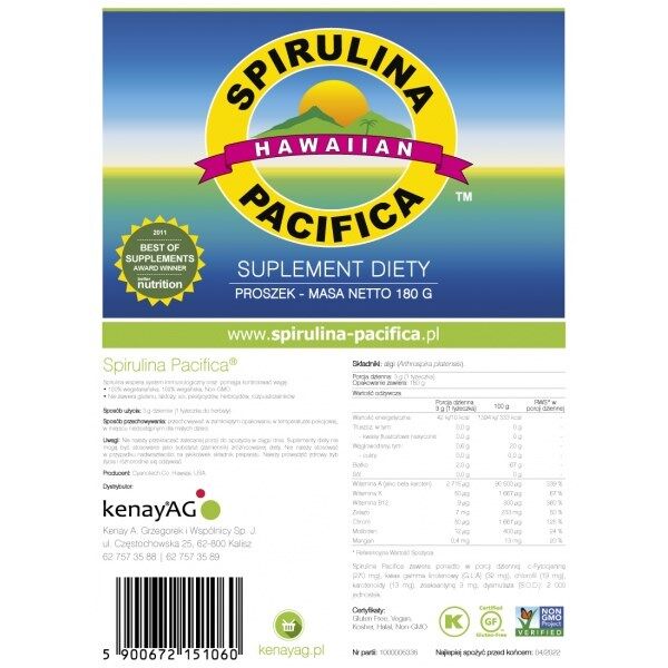 KENAY „Spirulina Pacifica“ milteliai (180 g / 6