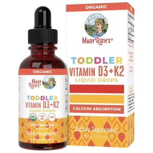 „MaryRuth's“ vitamino D3+K2 lašai mažiems vaikams, be skonio, 30 ml – Viking Supplements