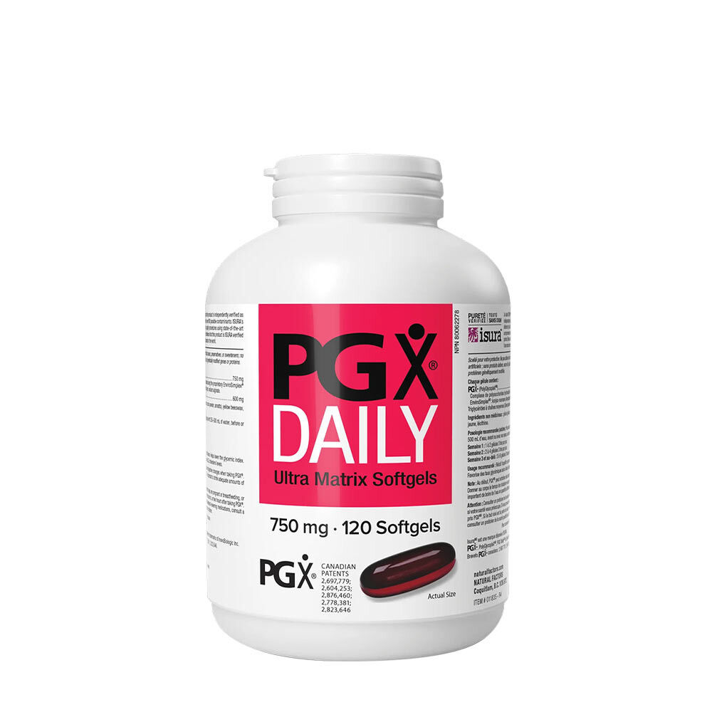 „Natural Factors“ PGX Daily Ultra Matrix 750 mg (120 minkštųjų kapsulių) – Viking Supplements