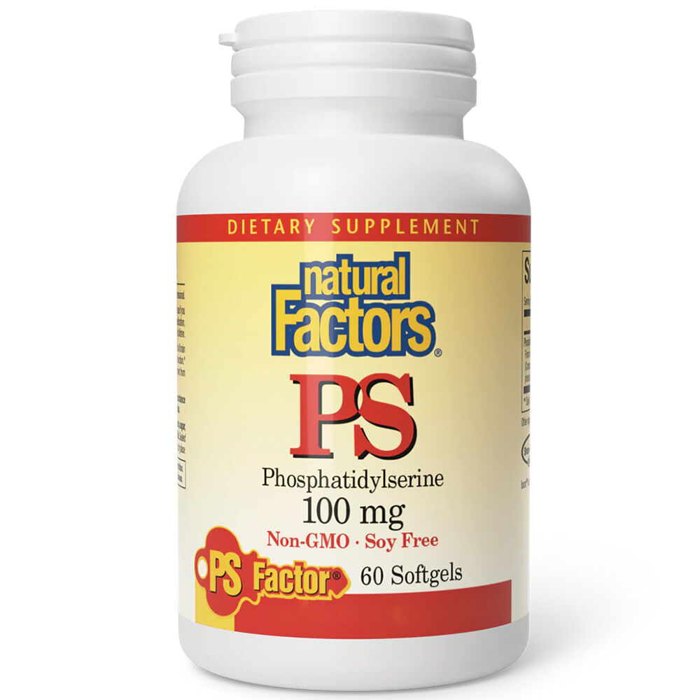 „Natural Factors“ PS fosfatidilserinas, 100 mg, 60 minkštųjų kapsulių – Viking Supplements