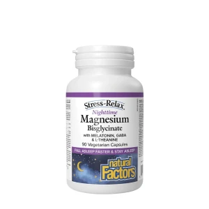 Natural Factors Stress-Relax Nighttime Magnesium Bisglycinate (90 Capsules) - Viking Supplements