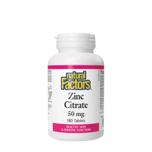 „Natural Factors“ cinko citratas 50 mg (180 tablečių) – Viking Supplements