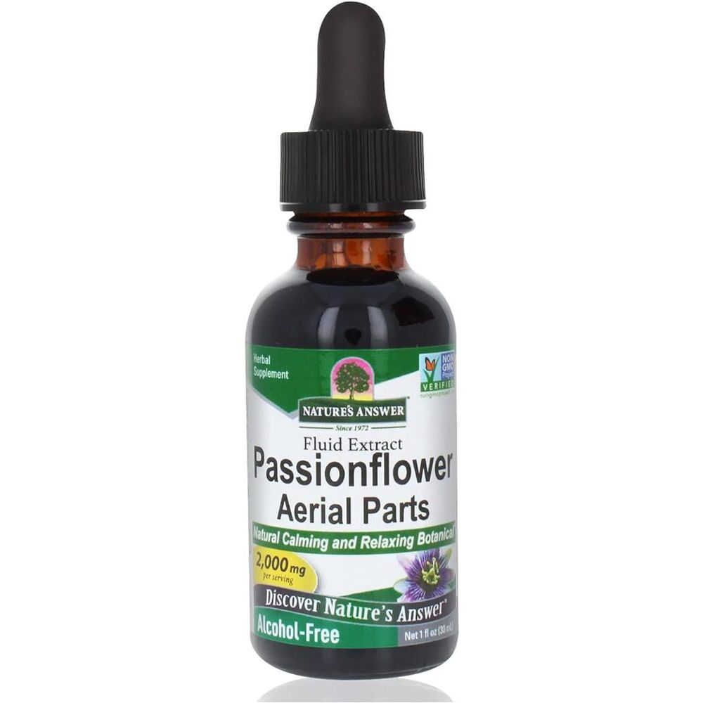 „Nature's Answer“ pasifloros ekstraktas be alkoholio, 2000 mg, 30 ml – Viking Supplements