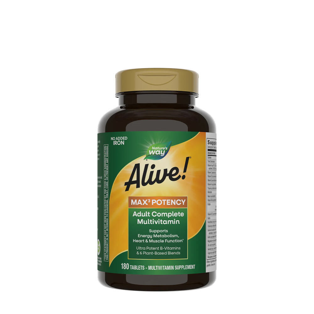 Natures Way Alive!® Max3 Daily Multivitamin Without Iron (180 Tablets) - Viking Supplements