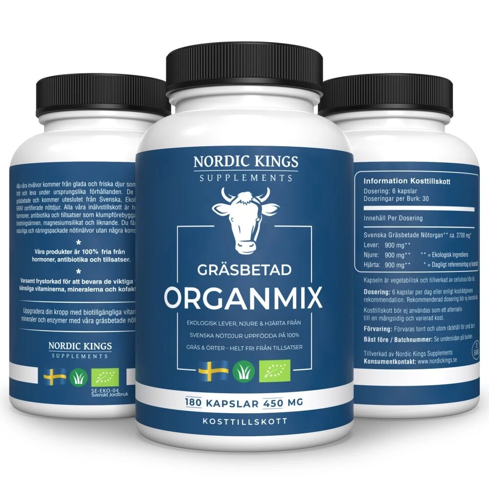 Nordic Kings 100% Grass-Fed Organic Organ Mix – 180 Capsules - Viking Supplements