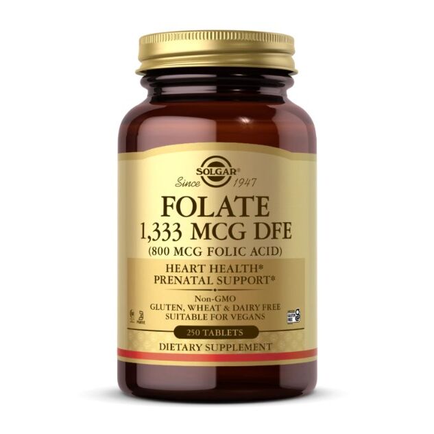 SOLGAR Folatas 1333 mcg DFE (800 mcg folio rūgšties) (250 tablečių) – Viking Supplements