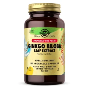 SOLGAR ginkgo biloba lapų ekstraktas (180 kapsulių) – Viking Supplements