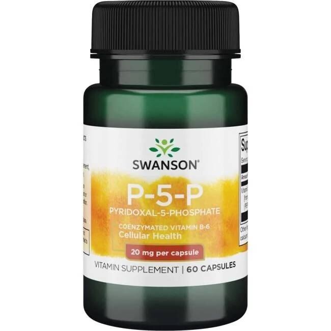 SWANSON Vitaminas B-6 20 mg, 60 kapsulių – Viking Supplements