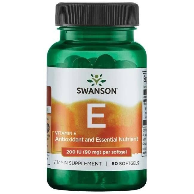 SWANSON Vitaminas E 200IU 60 kapsulių – Viking Supplements
