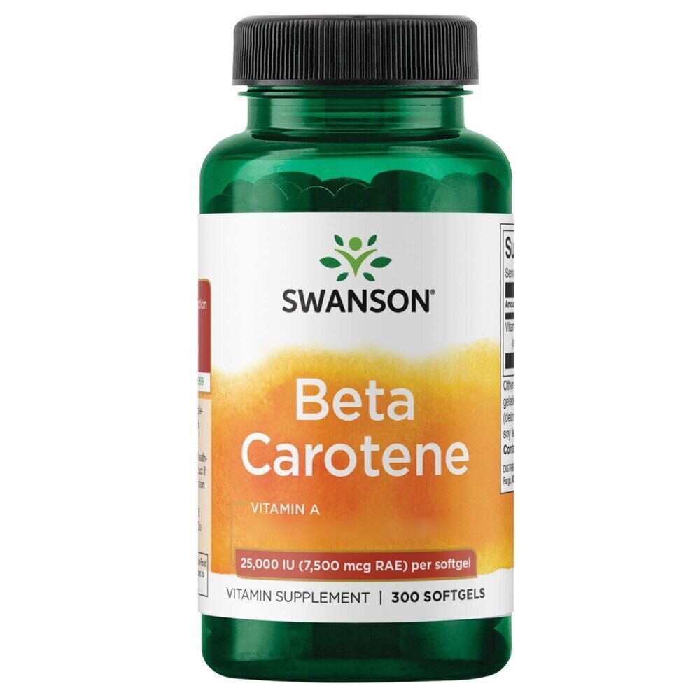 „Swanson“ beta-karotinas 25 000 IU (7 500 mcg), 300 minkštųjų kapsulių – Viking Supplements