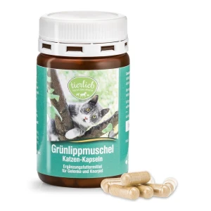 TIERLIEB žalios lūpos midijų kapsulės katėms (90 kapsulių) – „Viking Supplements“