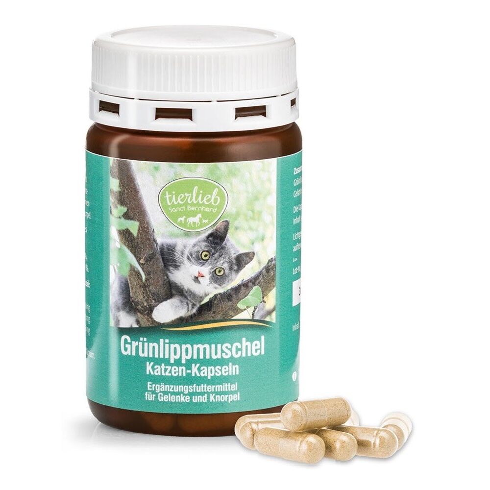 TIERLIEB žalios lūpos midijų kapsulės katėms (90 kapsulių) – „Viking Supplements“