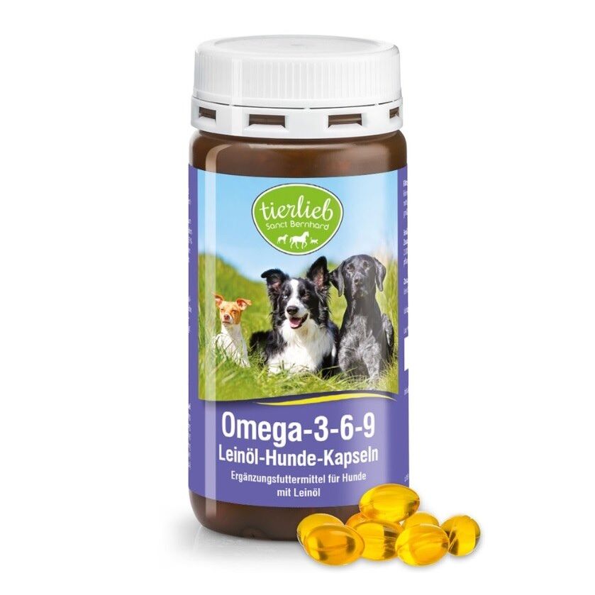 TIERLIEB Omega-3-6-9 linų sėmenų aliejaus kapsulės šunims (180 kaps.) – Viking Supplements