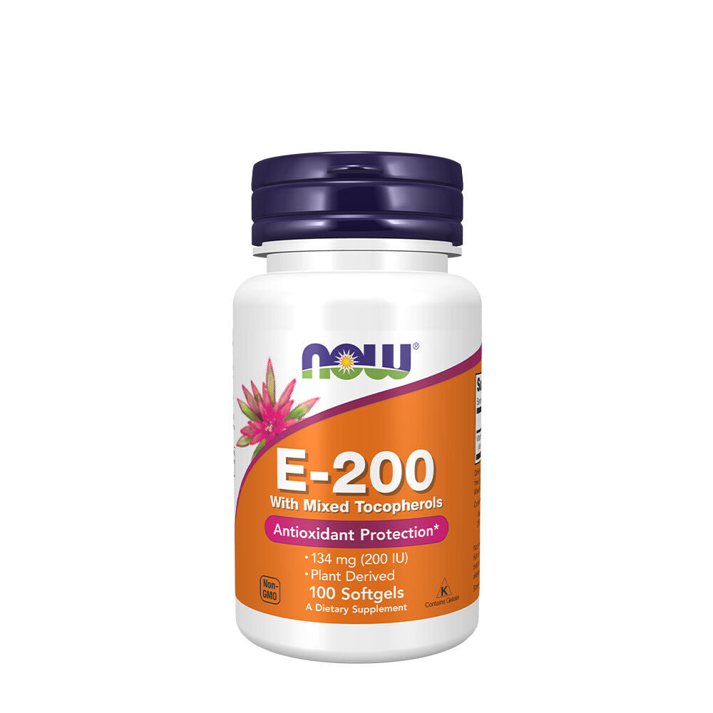 Vitaminas E-200 – natūralus (tokoferolių mišinys) – 100 minkštųjų kapsulių – Viking Supplements