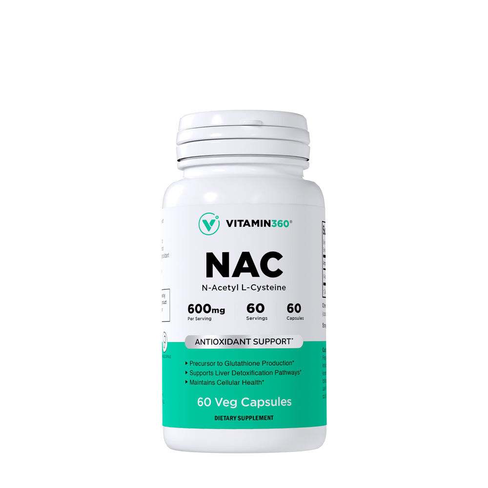 Vitamin360 NAC 600 mg – N-acetil-L-cisteinas (60 augalinės kapsulės) – Viking Supplements
