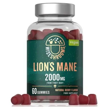 WISESHROOMS „Lion's Mane“ guminukai (60 vnt.) – Viking Supplements